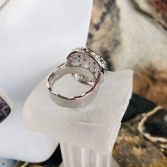 Gem Insider  3.42ctw Pave Button Ring Size 7 - Picture 5 of 7